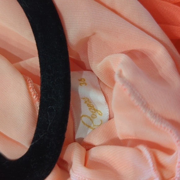 Vintage Coral Chiffon Fairycore Dress Sheer See Through Strappy Y2K Romance - Picture 14 of 15